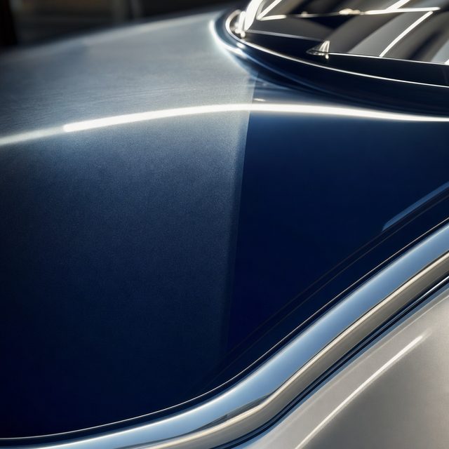 Technical close-up of gelcoat correction restoring gloss to a yacht surface
